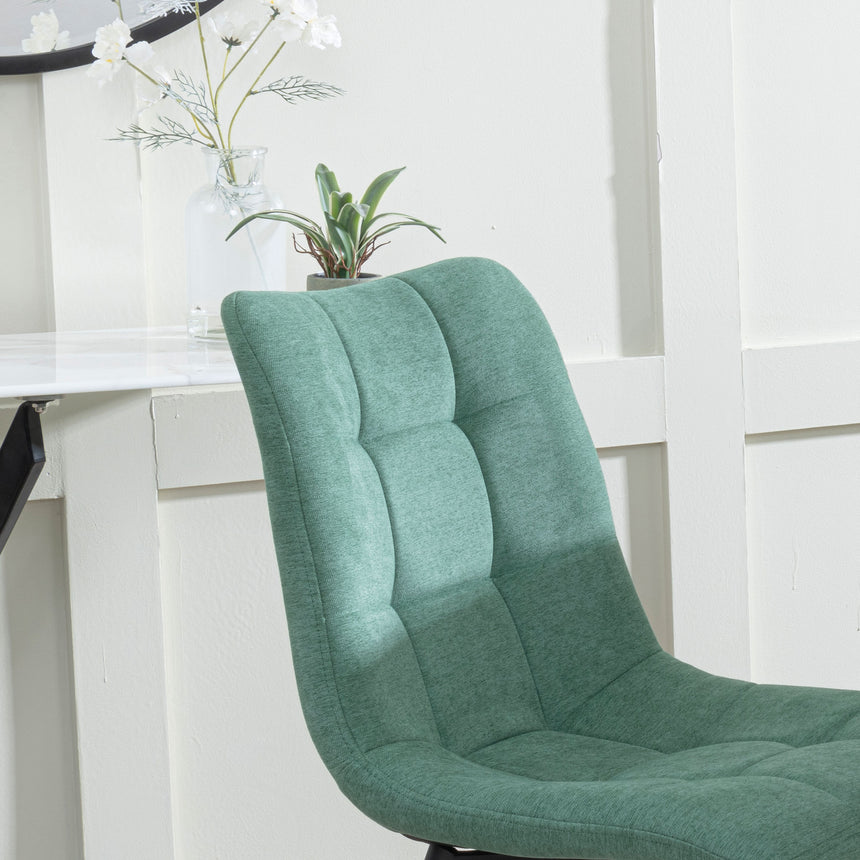 Bolzano Fabric Dining Chairs with Black Metal Legs