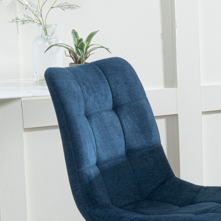 Bolzano Fabric Dining Chairs with Black Metal Legs