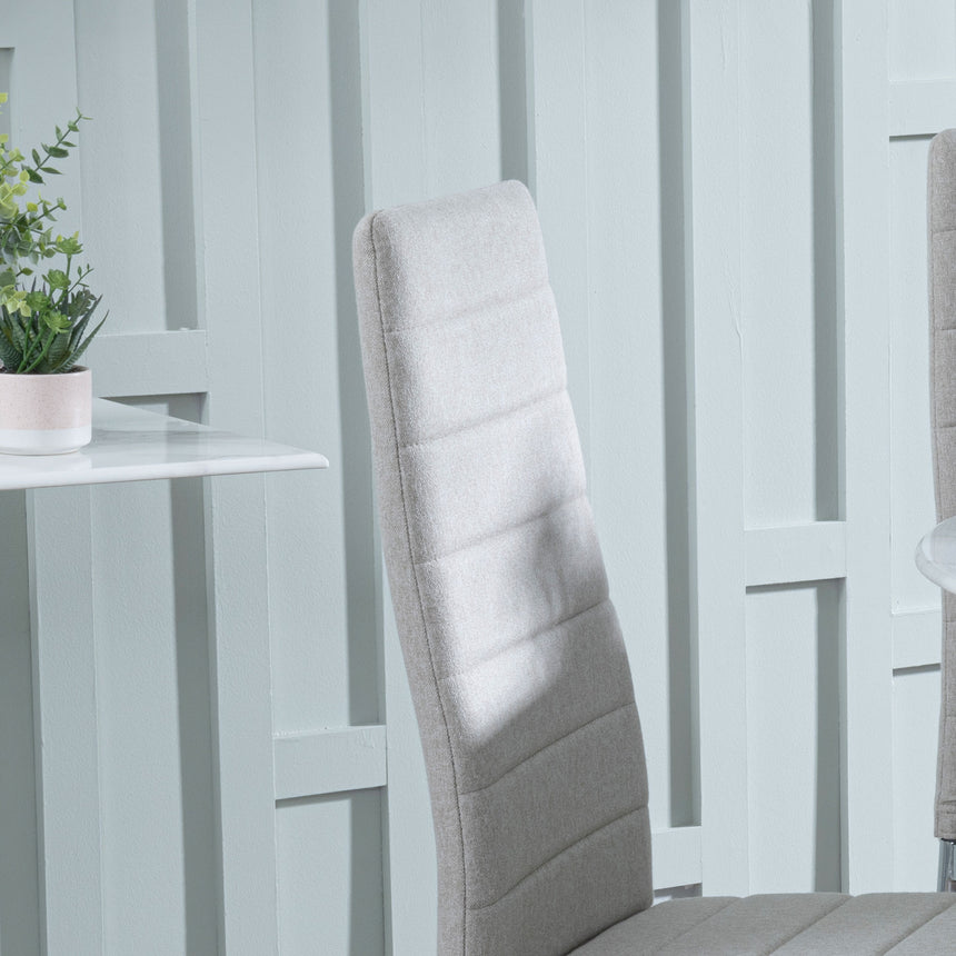 Rovigo Fabric Dining Chair with Chrome Legs