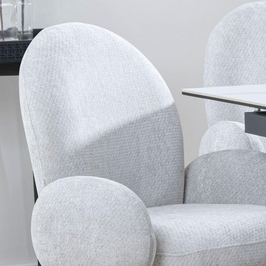 Altavista Fabric Swivel Dining Armchair with Black Legs