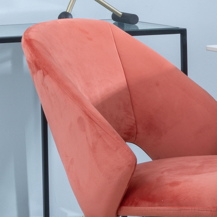 Burano Velvet Fabric Swivel Dining Chair with Black Legs