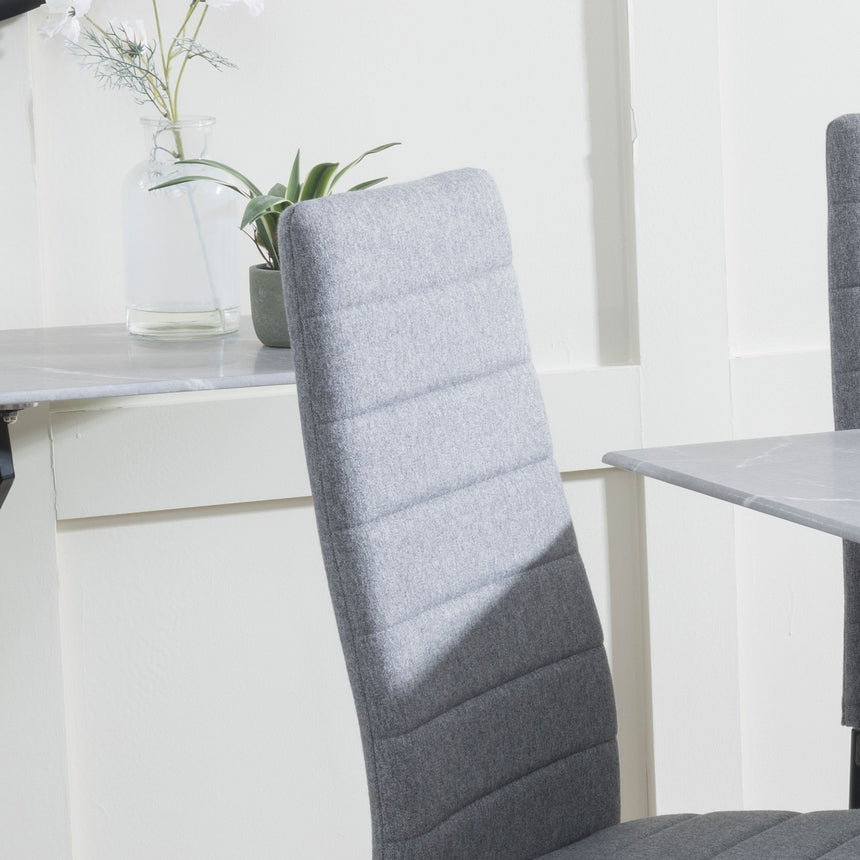 Rovigo Fabric Dining Chair with Black Legs
