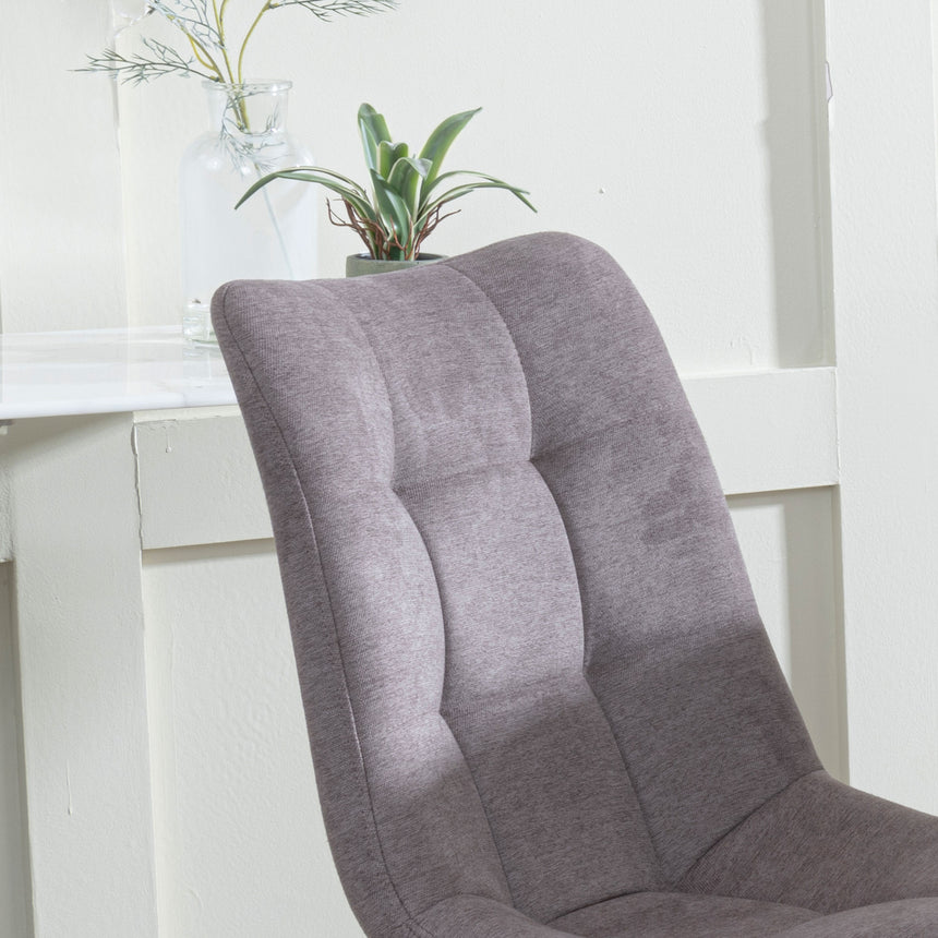 Bolzano Fabric Dining Chairs with Black Metal Legs