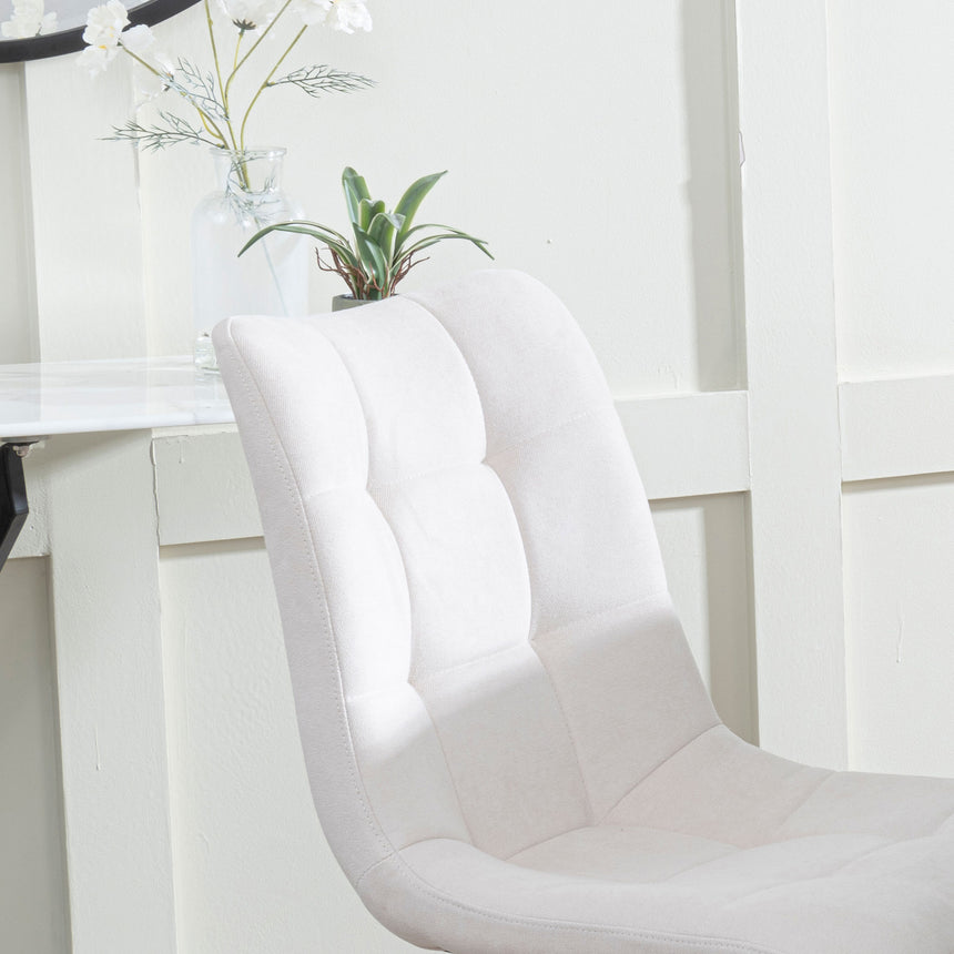 Bolzano Fabric Dining Chairs with Black Metal Legs