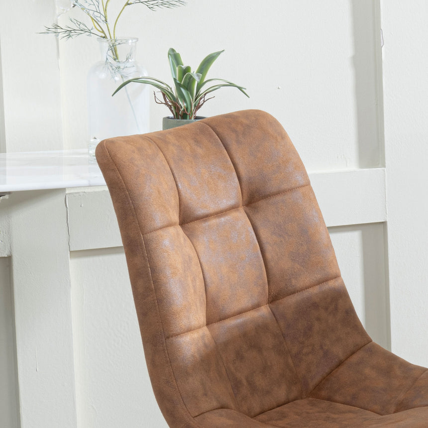 Bolzano Fabric Dining Chairs with Black Metal Legs