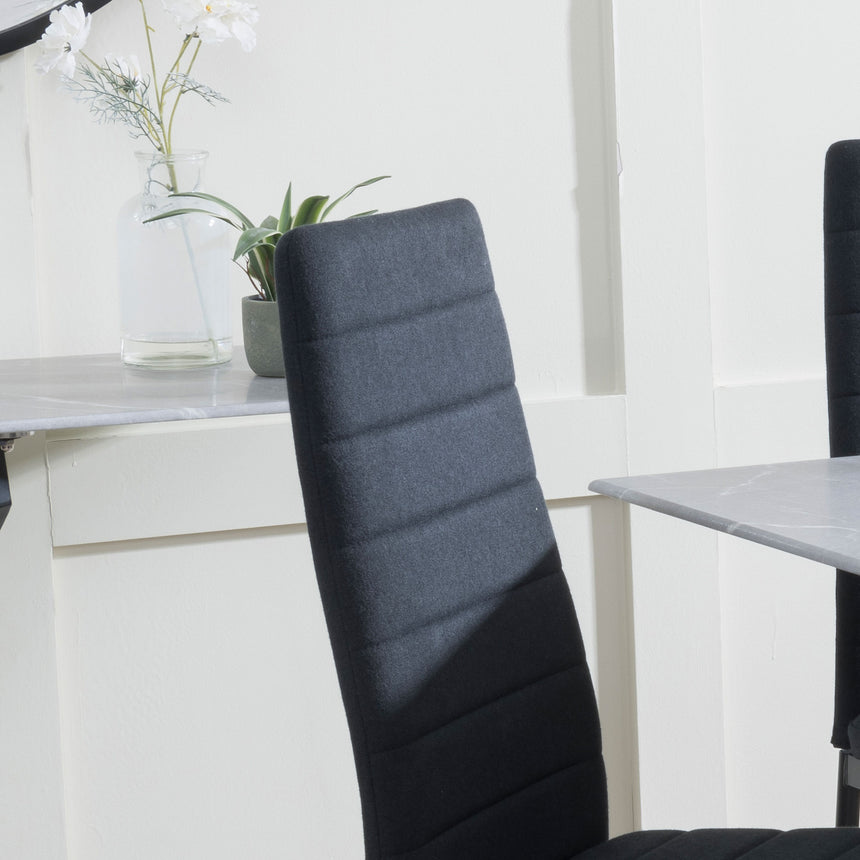 Rovigo Fabric Dining Chair with Black Legs