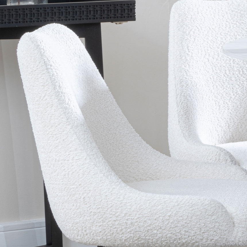 Diana Velvet Fabric Swivel Dining Chair with Black Legs