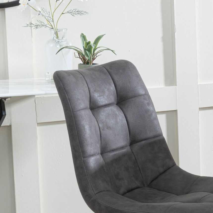 Bolzano Fabric Dining Chairs with Black Metal Legs