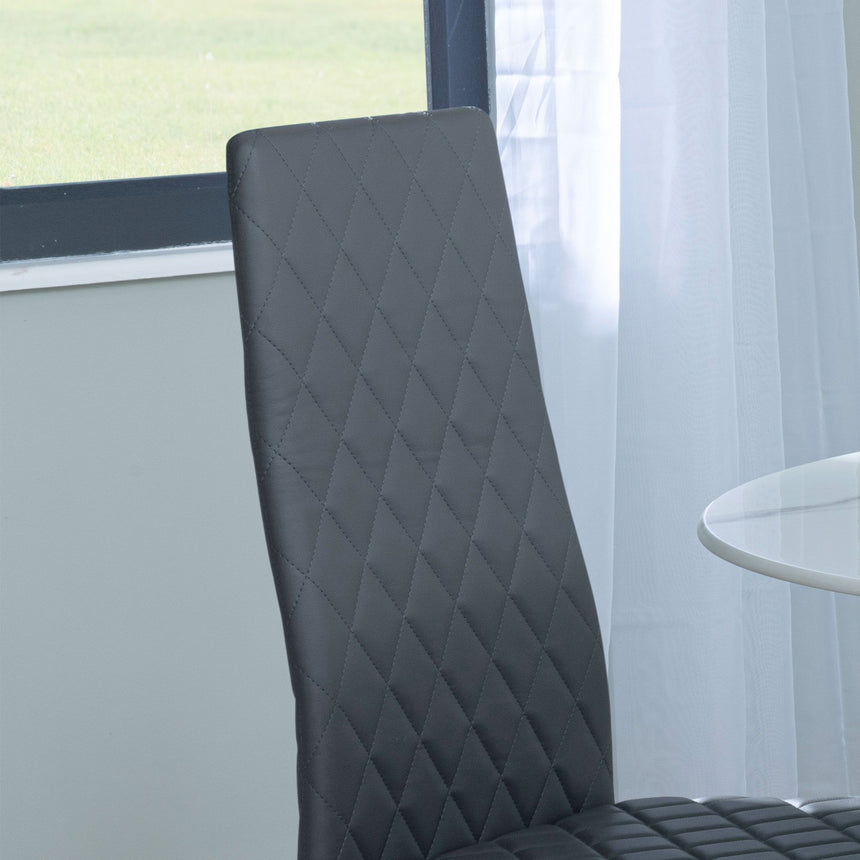 Novato Leather Dining Chairs with Chrome Metal Legs