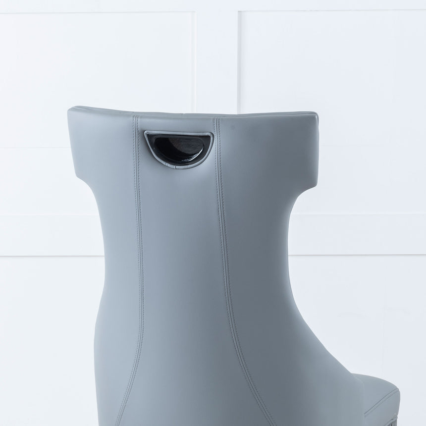 Parish Leather Large High Back Dining Chair with Black Legs