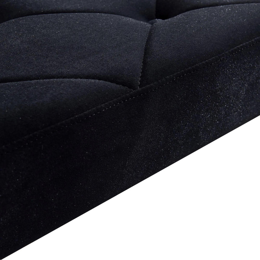 Louis Dining Bench - 170cm - Black Velvet Fabric