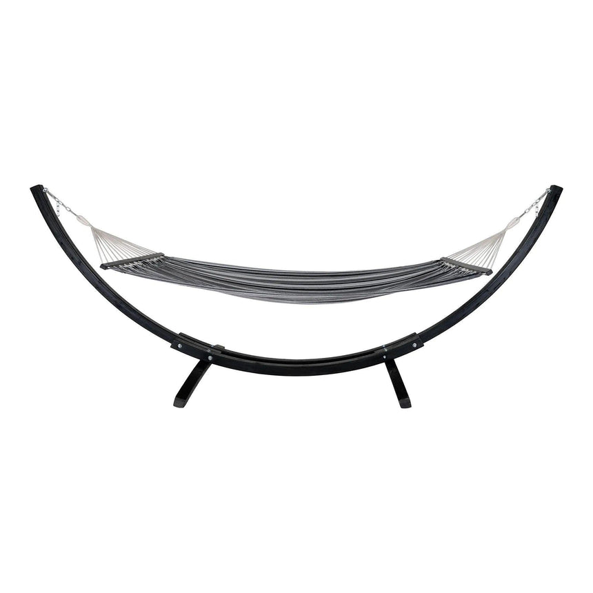 Tripoli Hammock - Grey - Fabric - Black Wooden Stand