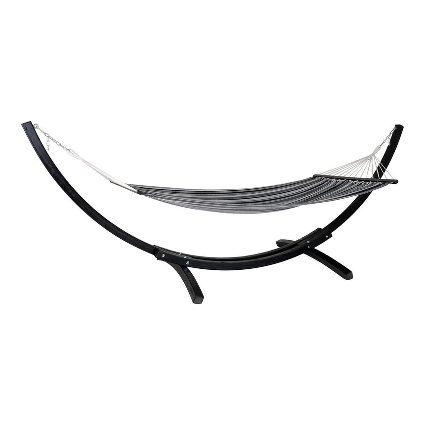 Tripoli Hammock - Grey - Fabric - Black Wooden Stand
