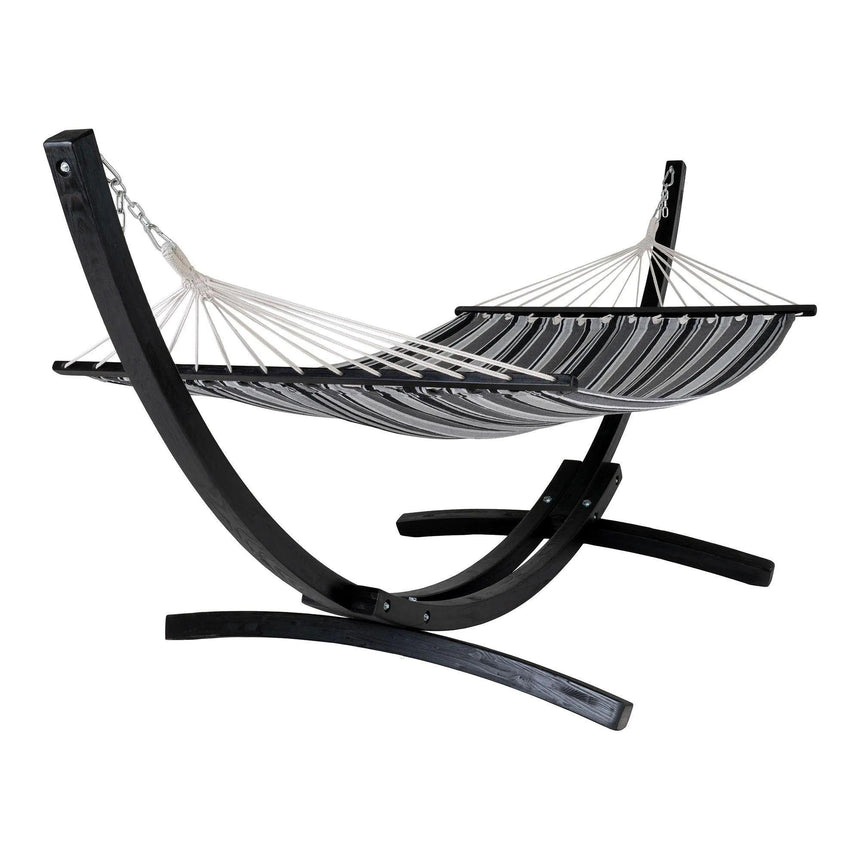 Tripoli Hammock - Grey - Fabric - Black Wooden Stand