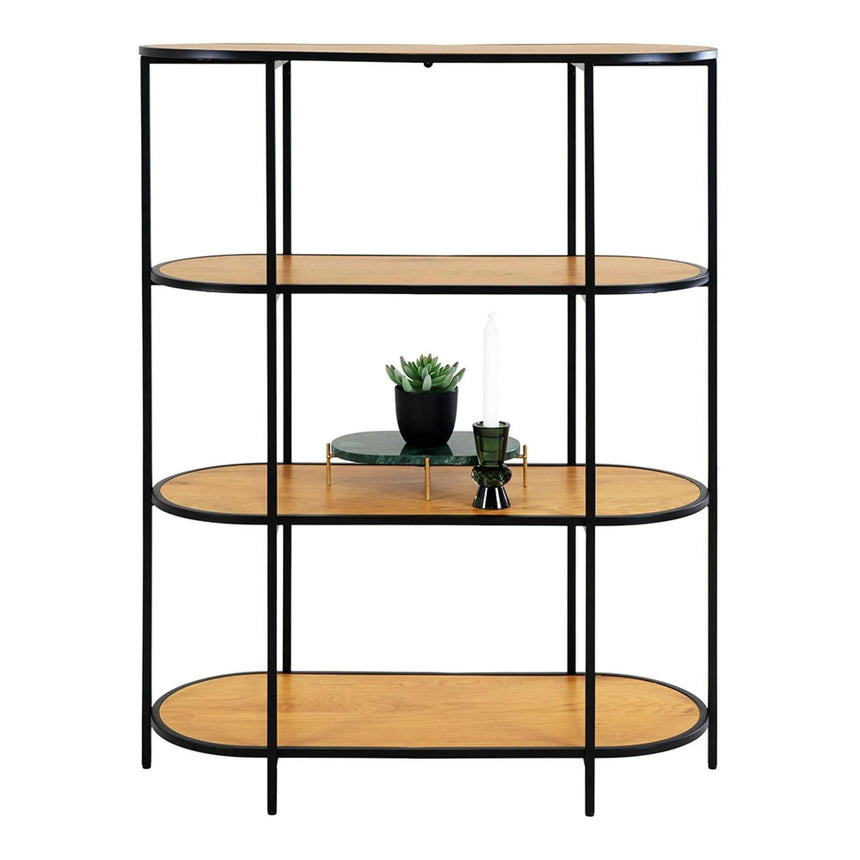 Vita Curved Open Shelving Unit - Natural Wood