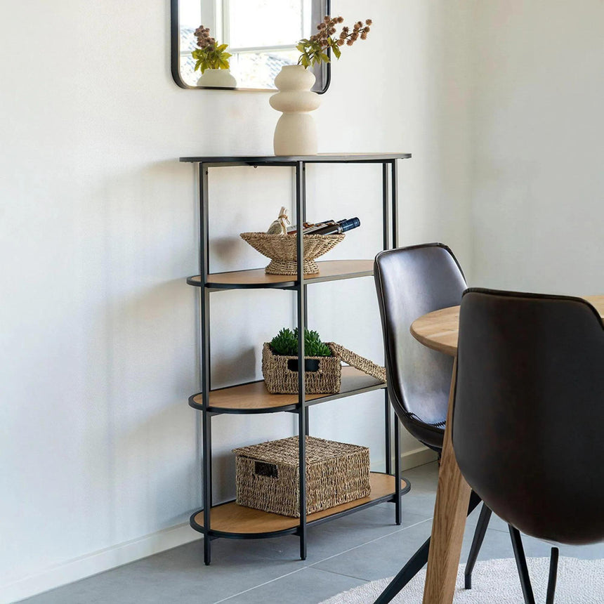 Vita Curved Open Shelving Unit - Natural Wood