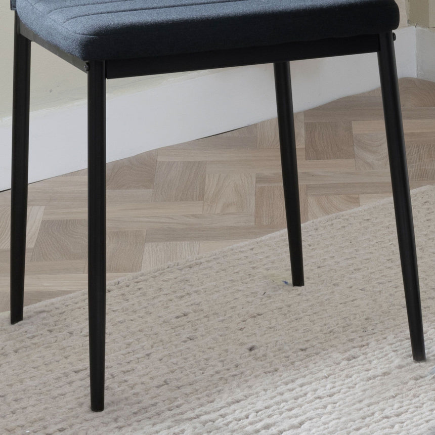 Rovigo Fabric Dining Chair with Black Legs