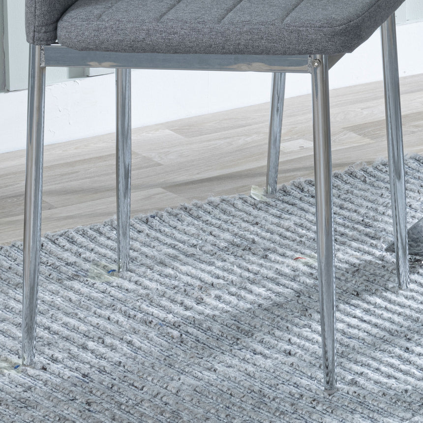 Rovigo Fabric Dining Chair with Chrome Legs