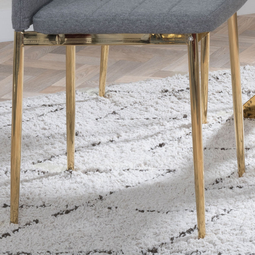Rovigo Fabric Dining Chair with Gold Legs