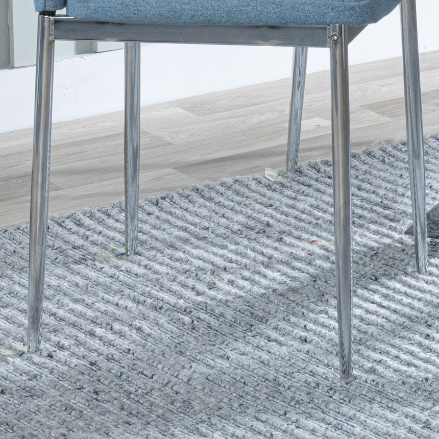 Rovigo Fabric Dining Chair with Chrome Legs