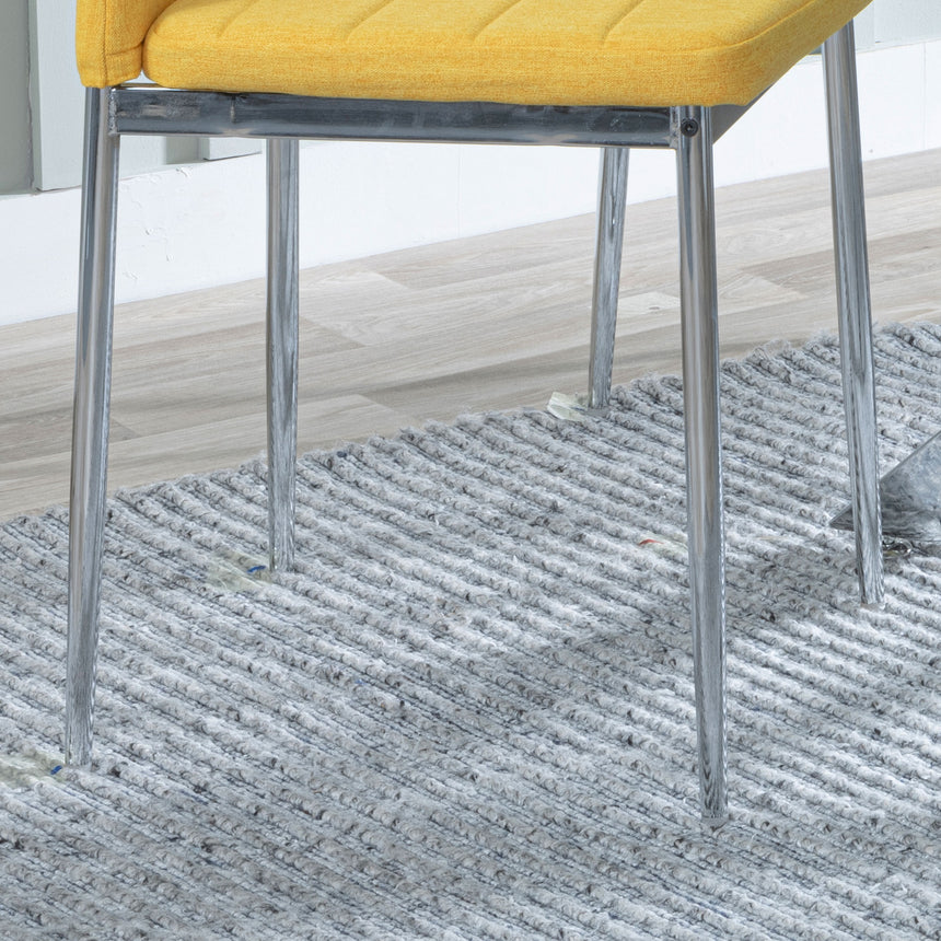Rovigo Fabric Dining Chair with Chrome Legs