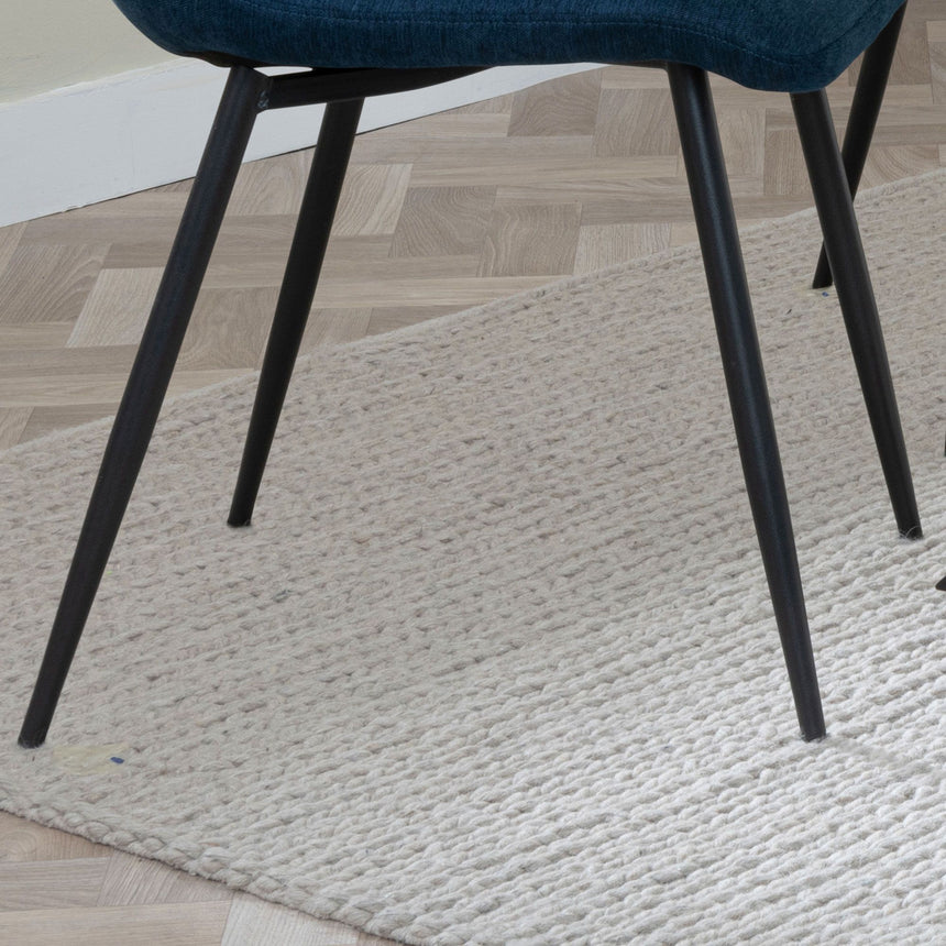 Bolzano Fabric Dining Chairs with Black Metal Legs