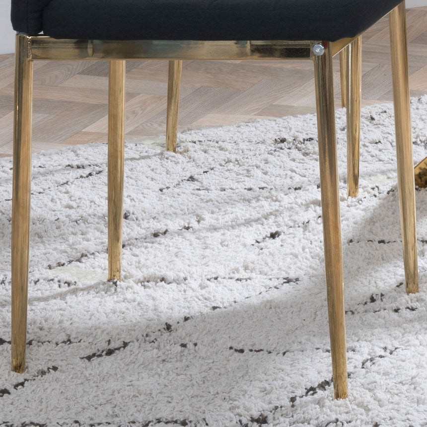 Rovigo Fabric Dining Chair with Gold Legs