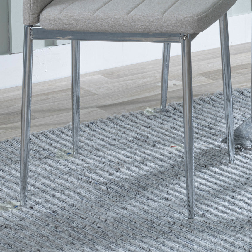 Rovigo Fabric Dining Chair with Chrome Legs