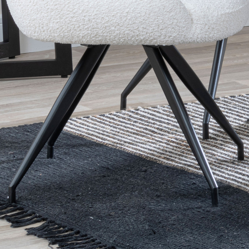 Diana Velvet Fabric Swivel Dining Chair with Black Legs