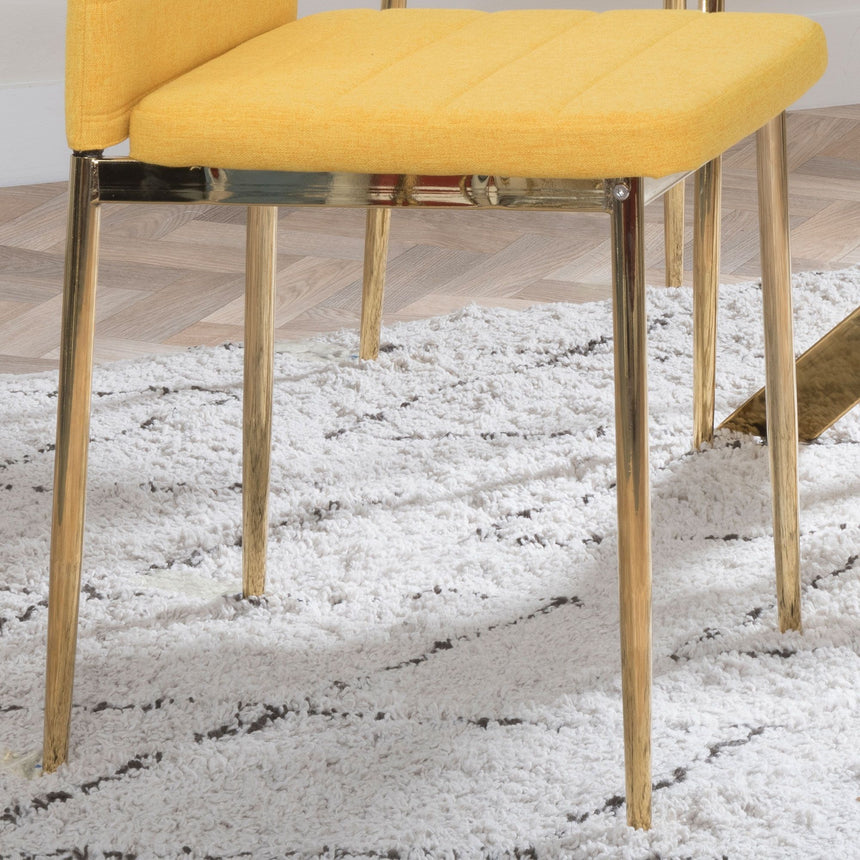 Rovigo Fabric Dining Chair with Gold Legs