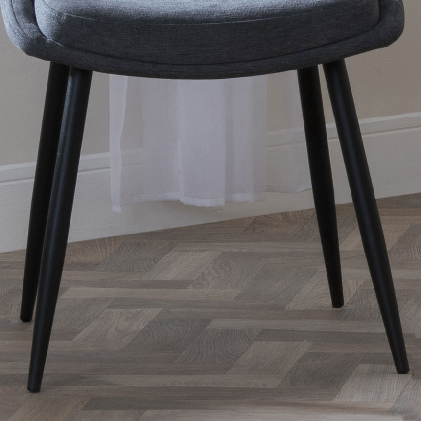 Rovereto Fabric Dining Chair with Black Legs