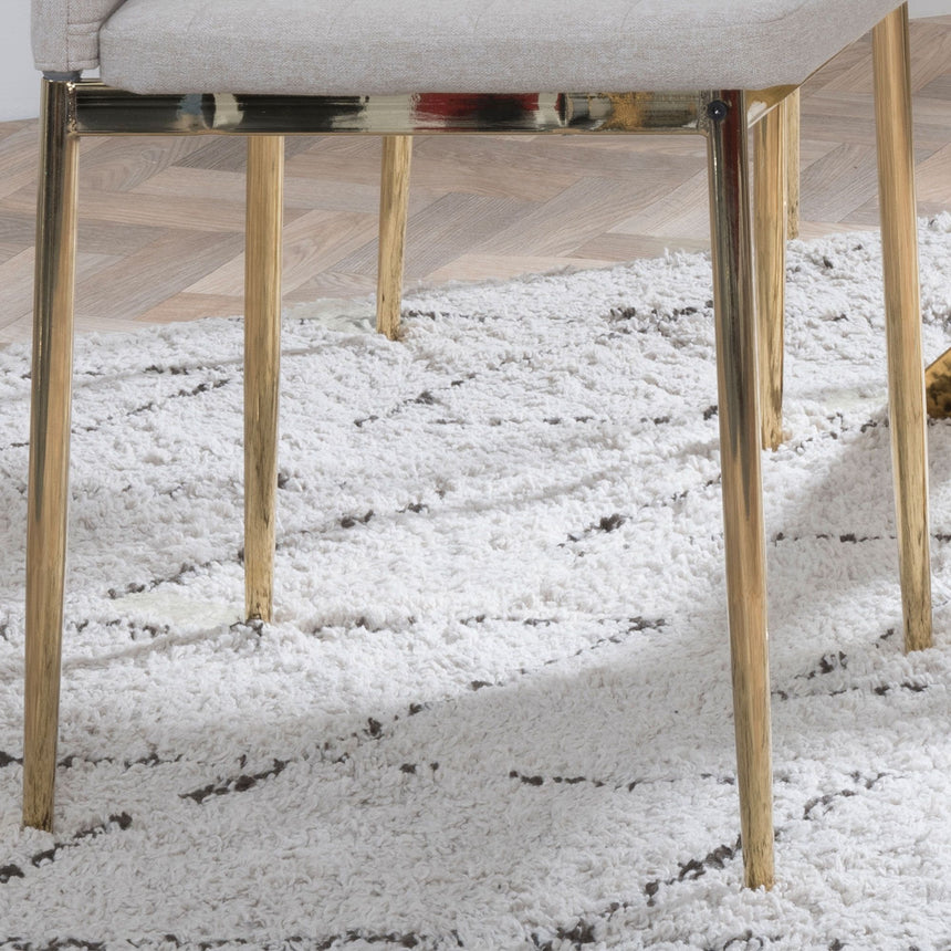 Rovigo Fabric Dining Chair with Gold Legs