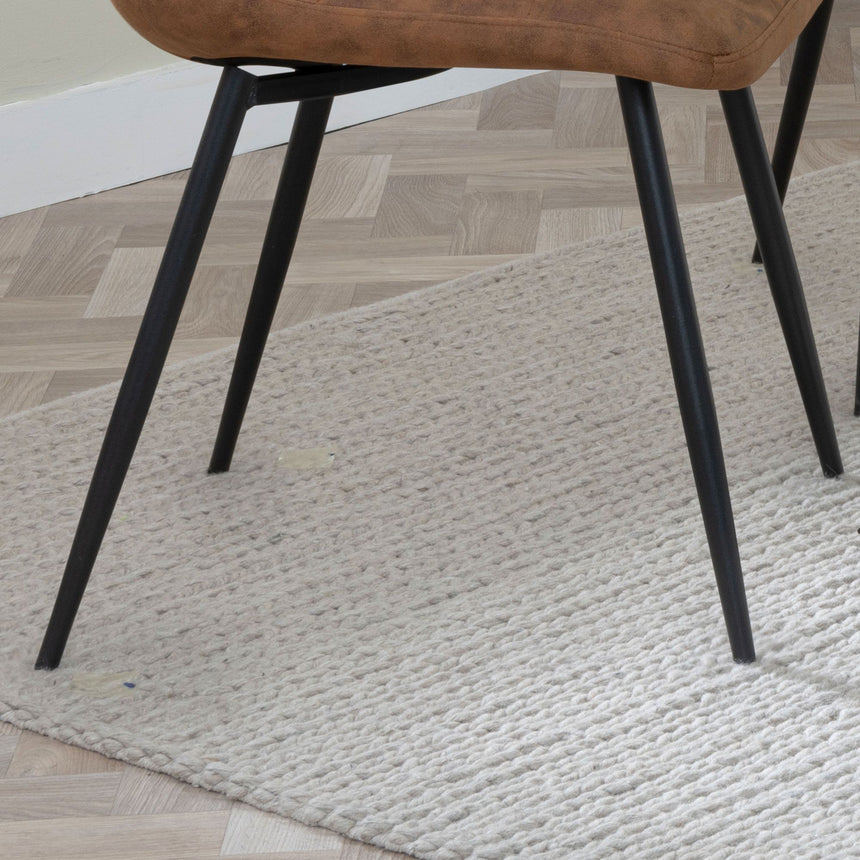 Bolzano Fabric Dining Chairs with Black Metal Legs