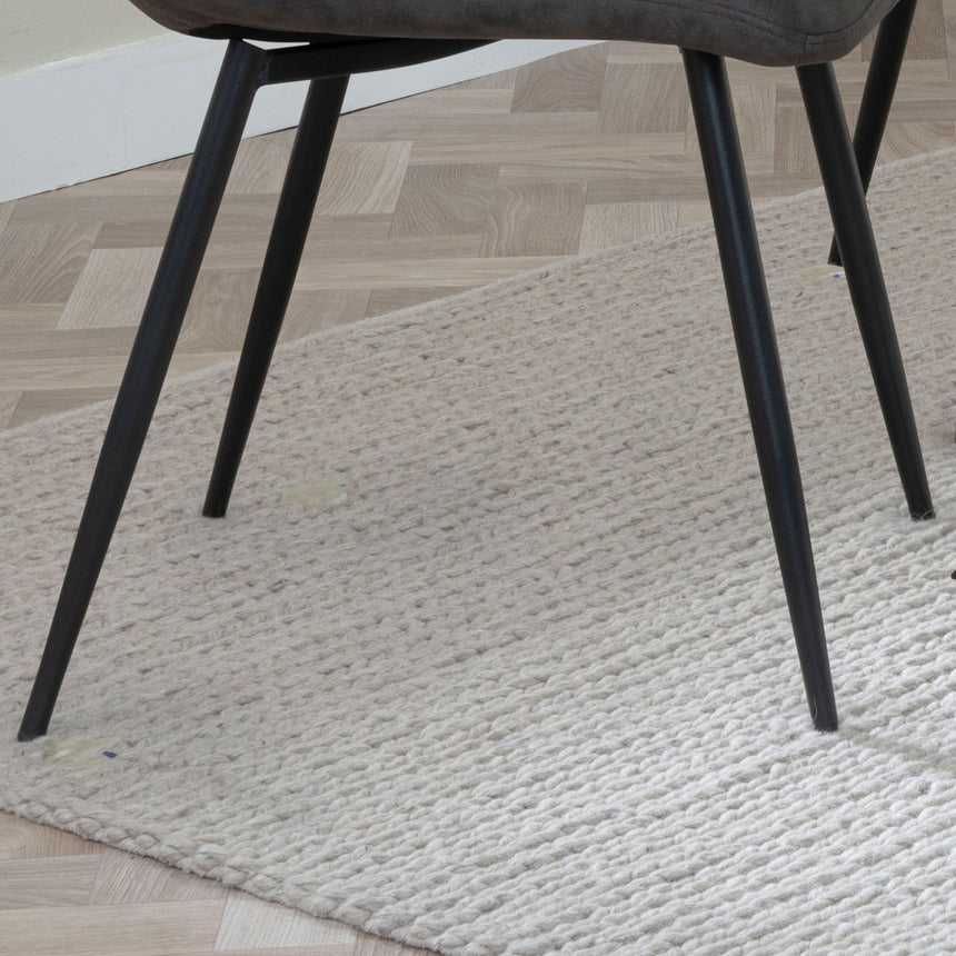 Bolzano Fabric Dining Chairs with Black Metal Legs