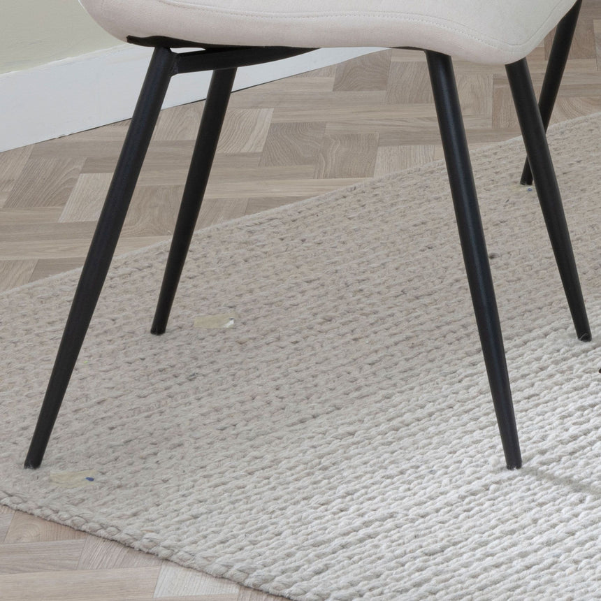 Bolzano Fabric Dining Chairs with Black Metal Legs