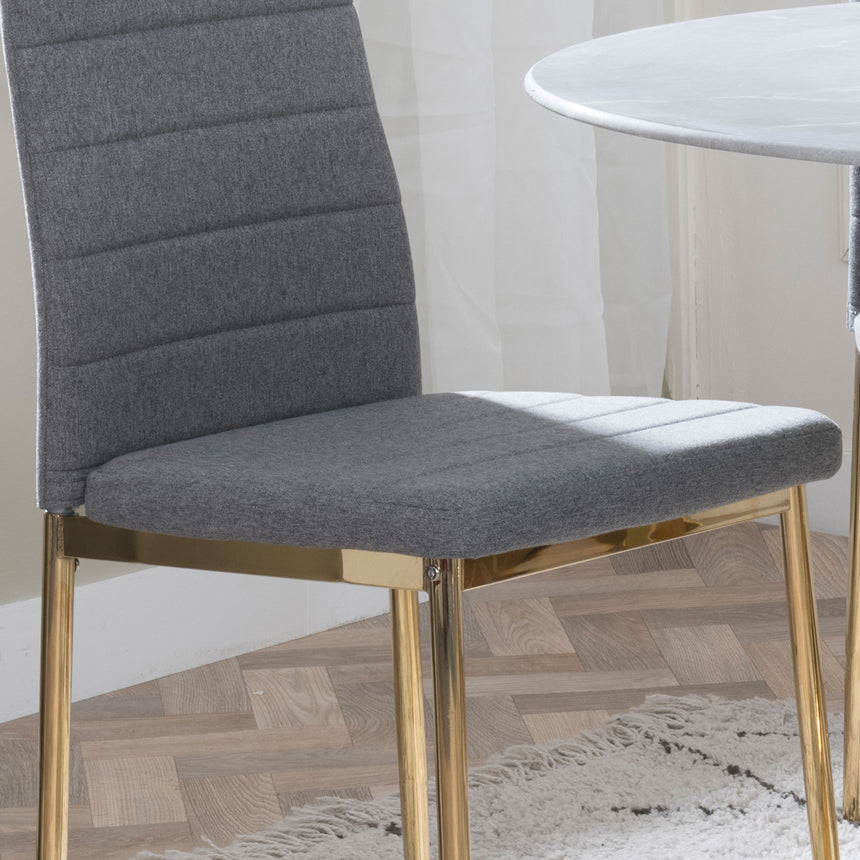Rovigo Fabric Dining Chair with Gold Legs