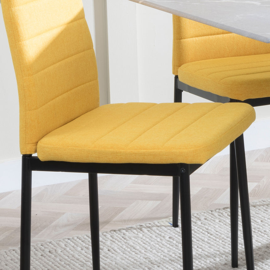 Rovigo Fabric Dining Chair with Black Legs