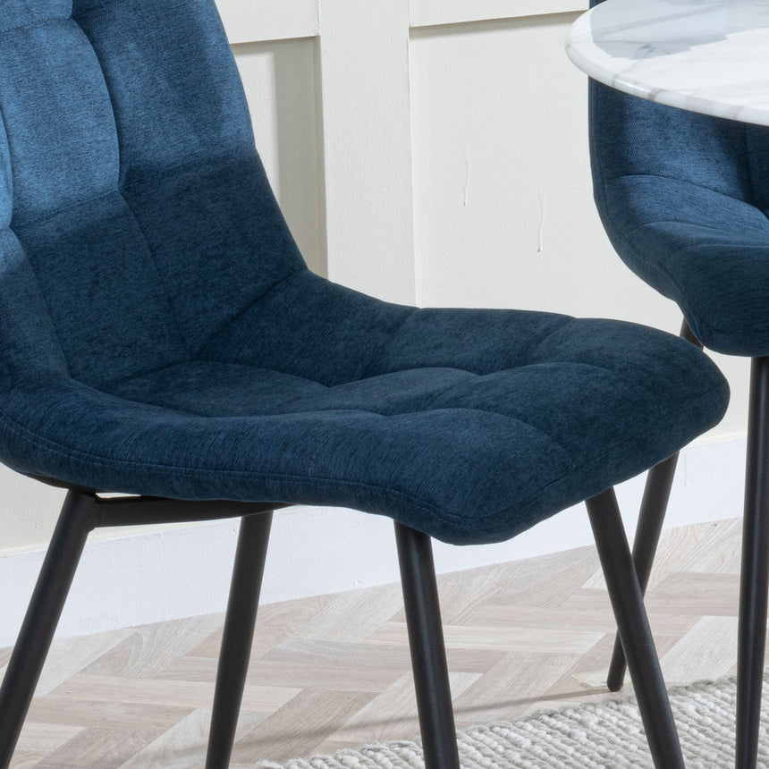 Bolzano Fabric Dining Chairs with Black Metal Legs