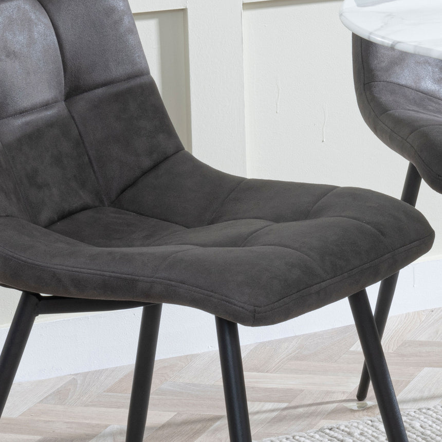 Bolzano Fabric Dining Chairs with Black Metal Legs