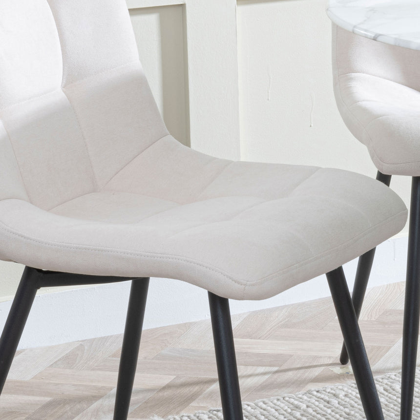 Bolzano Fabric Dining Chairs with Black Metal Legs
