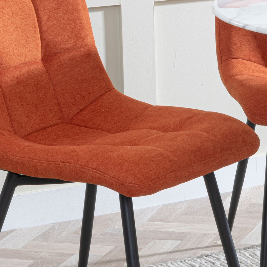 Bolzano Fabric Dining Chairs with Black Metal Legs