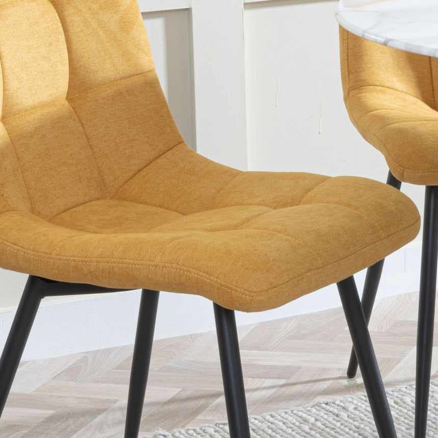 Bolzano Fabric Dining Chairs with Black Metal Legs