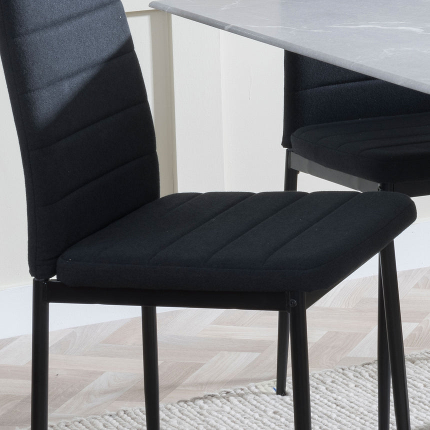 Rovigo Fabric Dining Chair with Black Legs