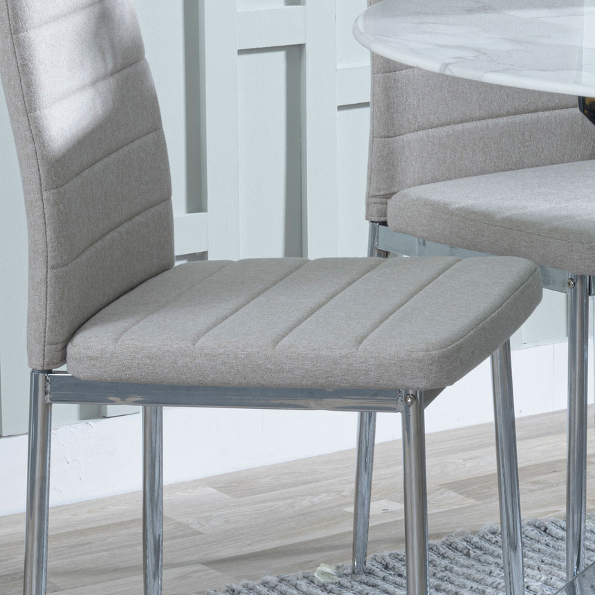 Rovigo Fabric Dining Chair with Chrome Legs