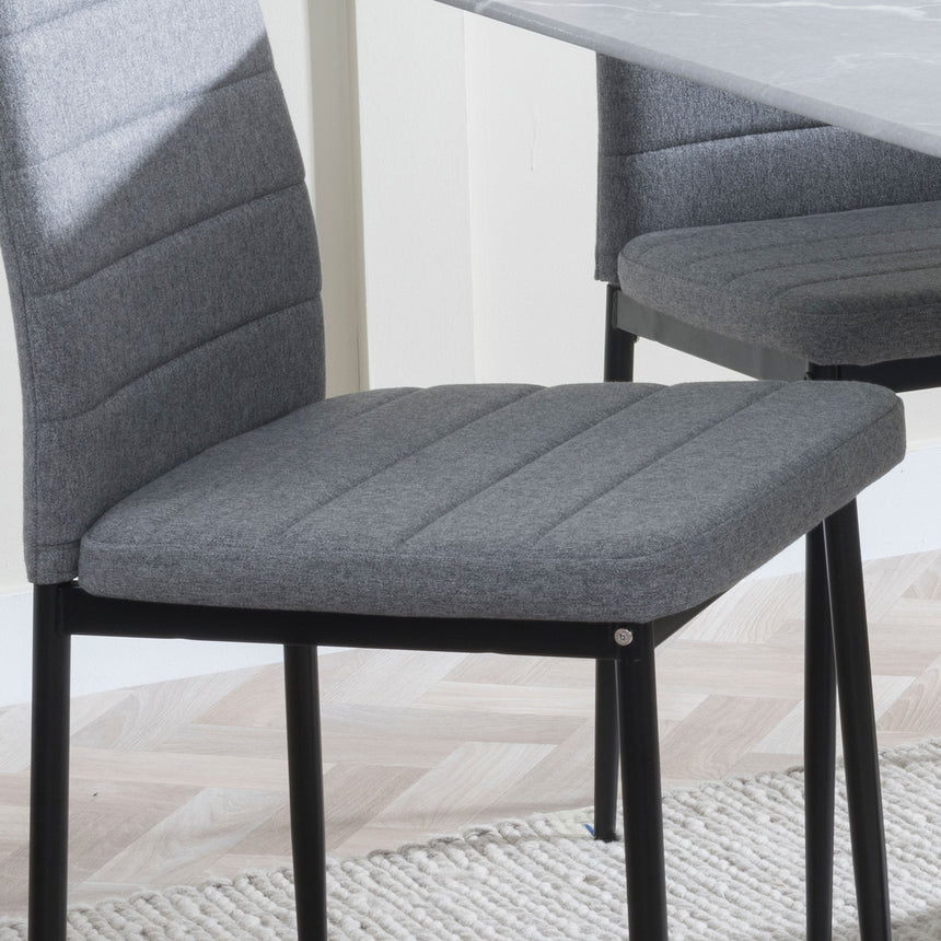 Rovigo Fabric Dining Chair with Black Legs