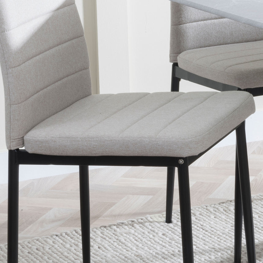 Rovigo Fabric Dining Chair with Black Legs