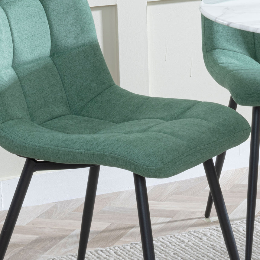 Bolzano Fabric Dining Chairs with Black Metal Legs
