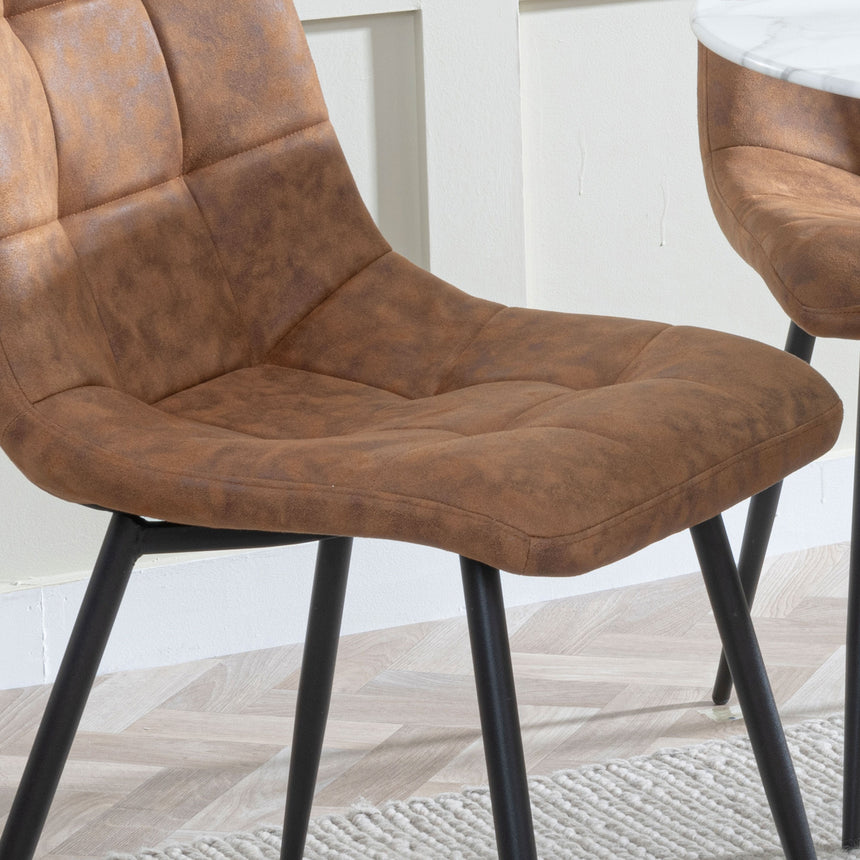 Bolzano Fabric Dining Chairs with Black Metal Legs