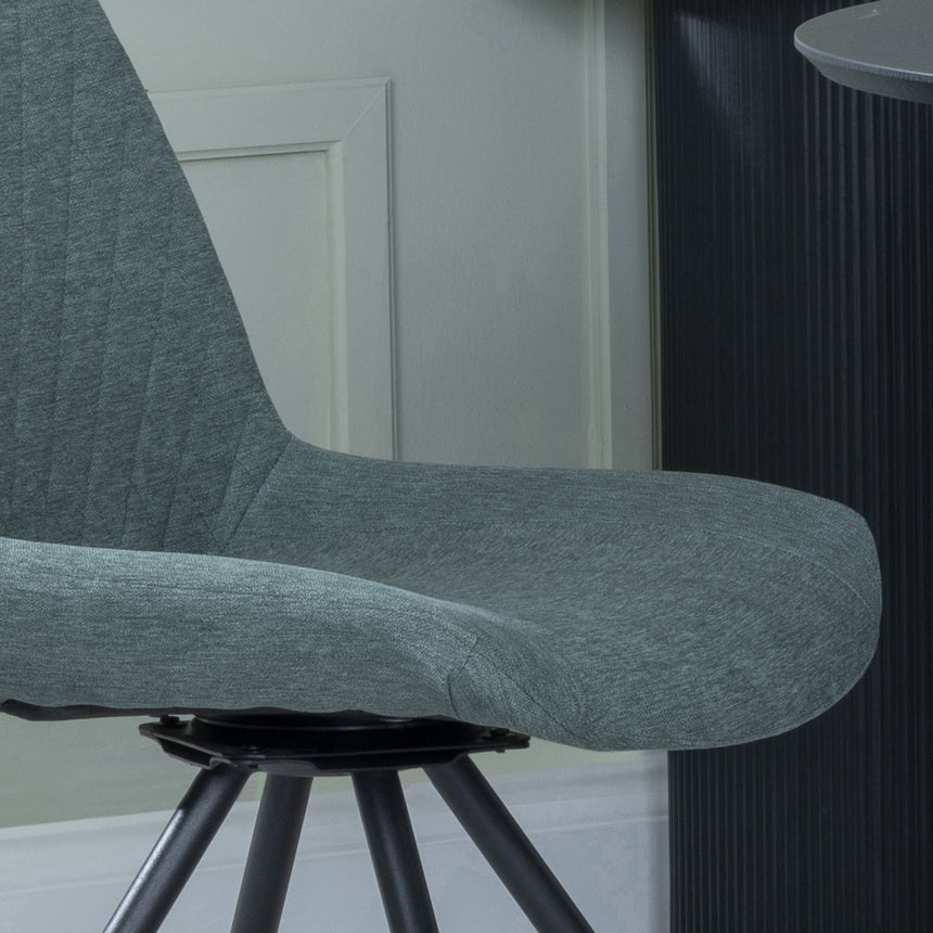 Messina Fabric Swivel Dining Chair with Black Legs