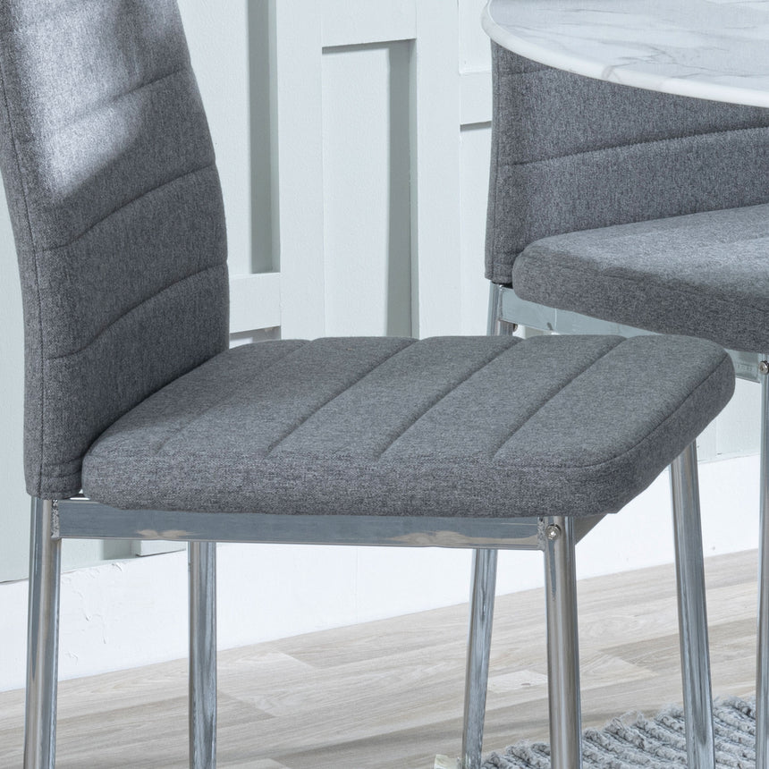 Rovigo Fabric Dining Chair with Chrome Legs
